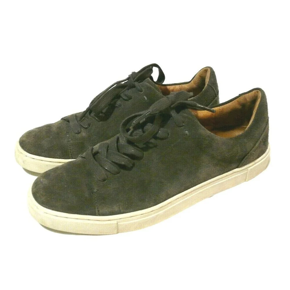 Frye Sneakers Size 8 Grigio Gray Suede Fashion Lace Up Casual‎ Shoes 3471170-GIO